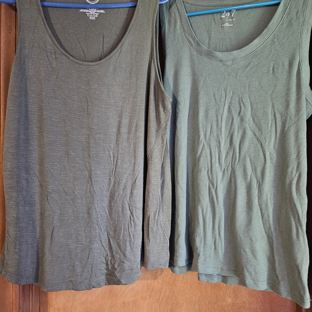 Maurices Olive Green Women's Tank Tops